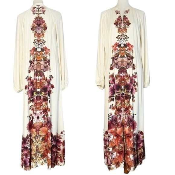 Soft Surroundings Paulette Long Sleeve Floral Print Dress Maxi Plus Size 3X - Picture 1 of 15